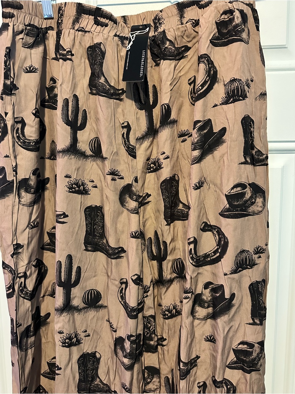 Lucky & Blessed Wide-Leg Smocked Pants - Western Elements
